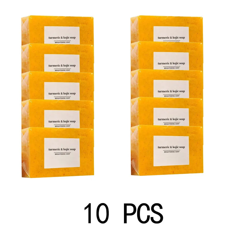 Sabonete de cúrcuma e ácido kójico 100g, clareador, antienvelhecimento, hidratante, artesanal para rosto e corpo, tratamento de manchas escuras e acne
