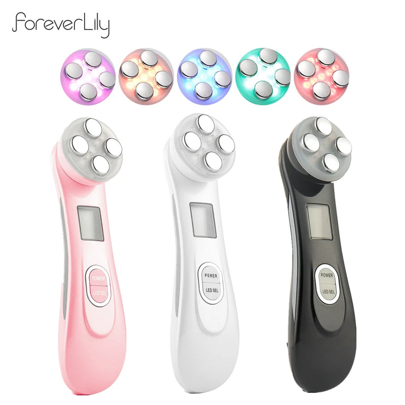 5 em 1 RF Radiofrequência EMS Eletroporação LED Fóton Dispositivo de Beleza Lifting de Pele Firme Anti-Rugas Cuidados com a Pele Massageador Facial