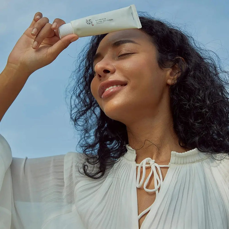 Conjunto coreano de cuidados com a pele com probióticos de arroz - protetor solar, essência facial, creme para os olhos, esfoliante, tônico, óleo de limpeza para diversas peles