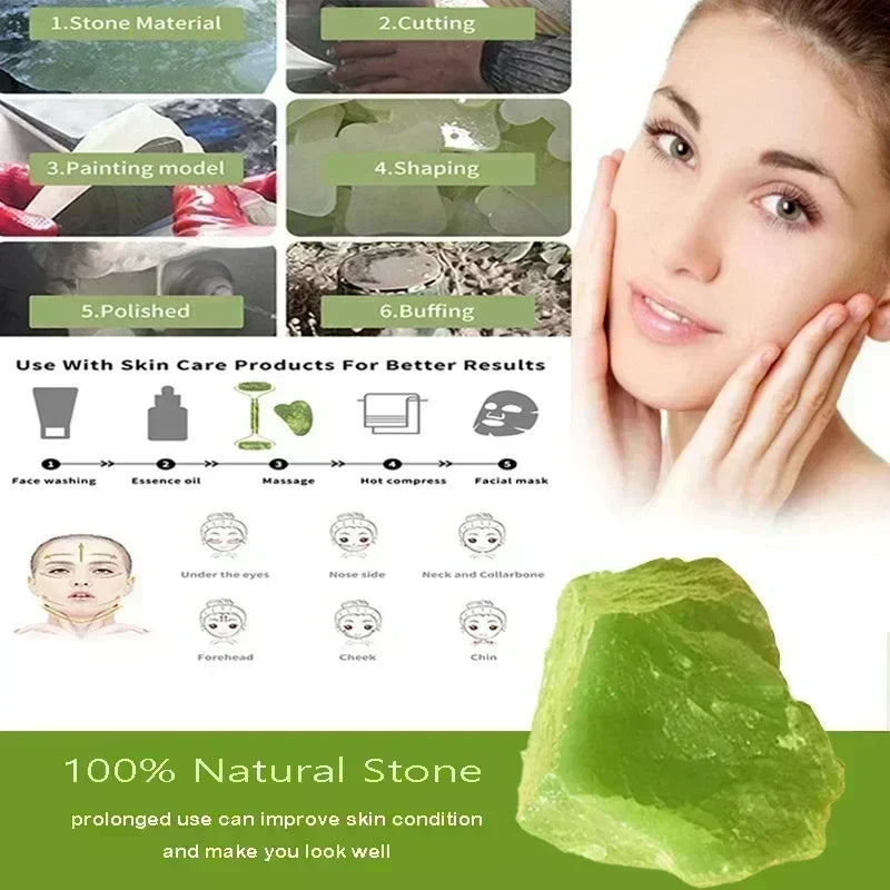 assage Visage Rolo de Jade Natural Gua Sha Facial Massageador Corporal e de Pescoço com Pedras Naturais Acupoint Cuidados com os Olhos Ferramentas de Massagem Spa MLifting