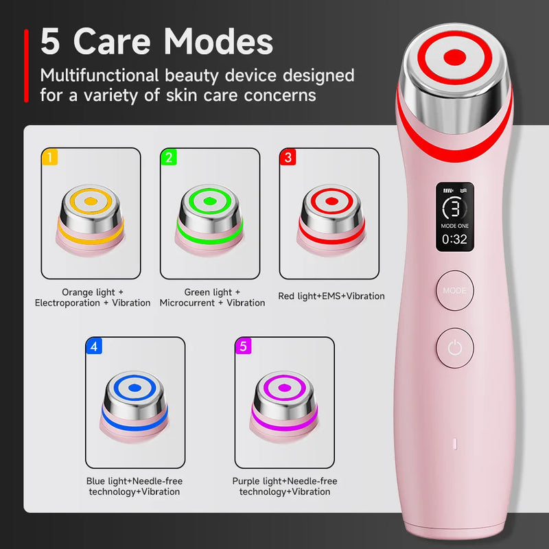 Booster Pro LED Facial Light Therapy 5 Cores Varinha de Beleza para os Olhos Massageador de Olhos com Luz Vermelha para Ferramenta de Rejuvenescimento da Pele