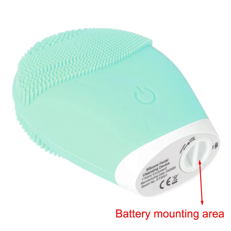 Limpador facial elétrico de silicone, massageador, ferramenta de massagem para cuidados com a pele, máquina de beleza, limpeza vibratória dos poros, massa auto-fornecida