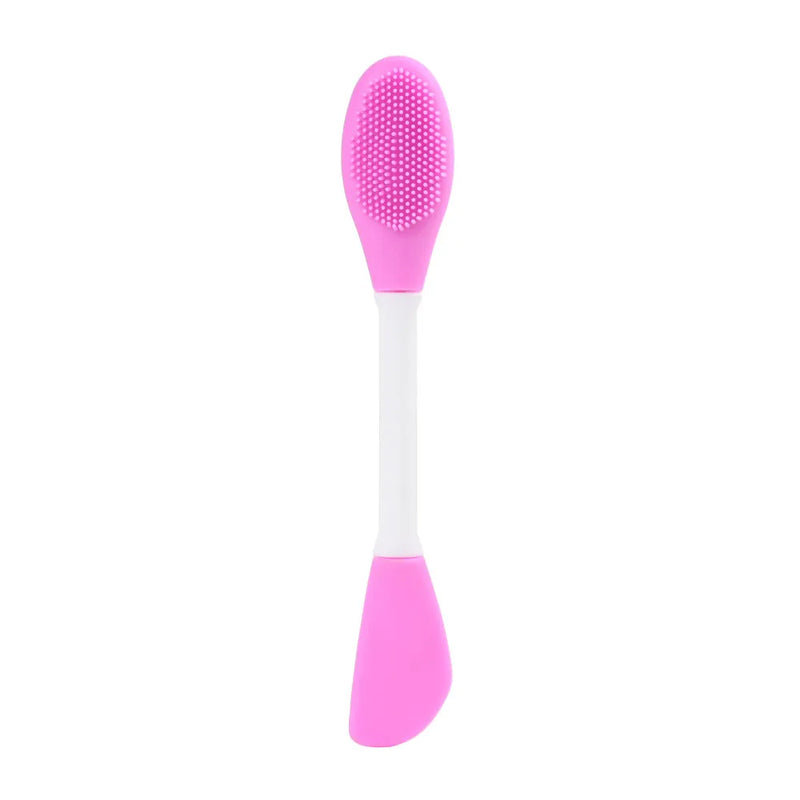 Yunduogirl 1 peça escova de silicone com cabeça dupla para máscara facial, limpador de poros faciais, aplicador de película de lama, ferramentas de limpeza femininas