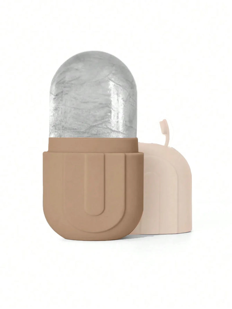 Rolo de gelo para rosto e olhos com formato de costas aprimorado - Massageador facial para cuidados com a pele - Molde de gelo de silicone reutilizável para uma pele fresca e fresca