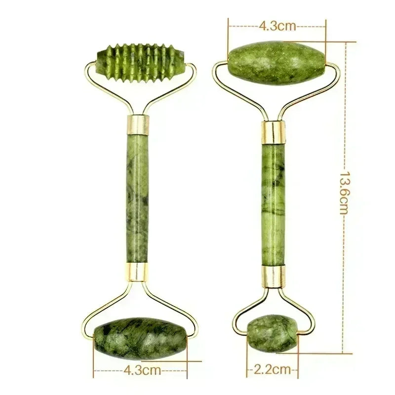 assage Visage Rolo de Jade Natural Gua Sha Facial Massageador Corporal e de Pescoço com Pedras Naturais Acupoint Cuidados com os Olhos Ferramentas de Massagem Spa MLifting