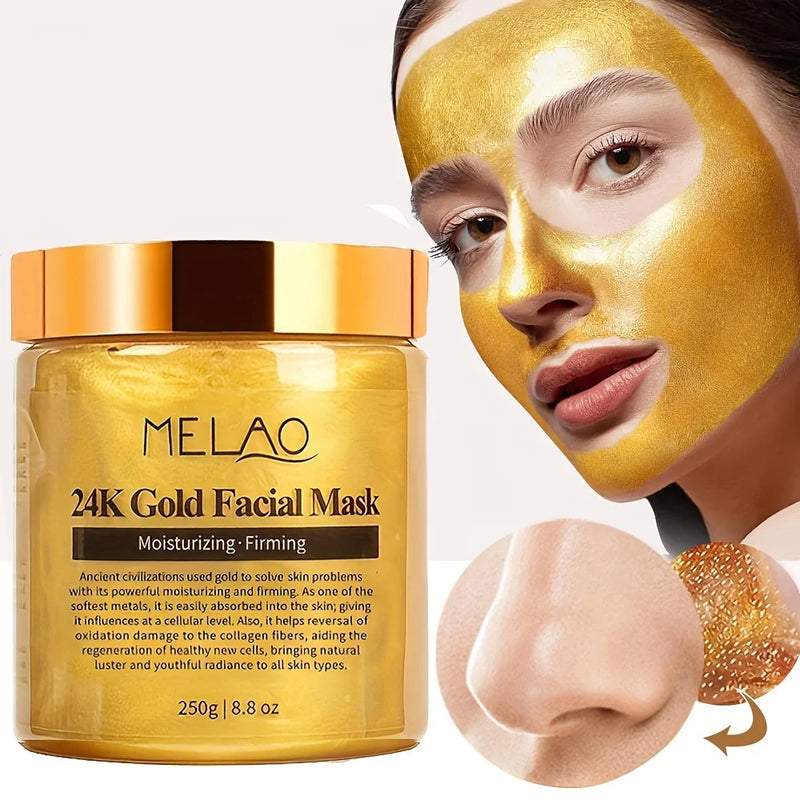 Máscara facial MELAO 24K Gold Beauty Facemask Skin Remove France Máscaras faciais hidratantes de colágeno dourado