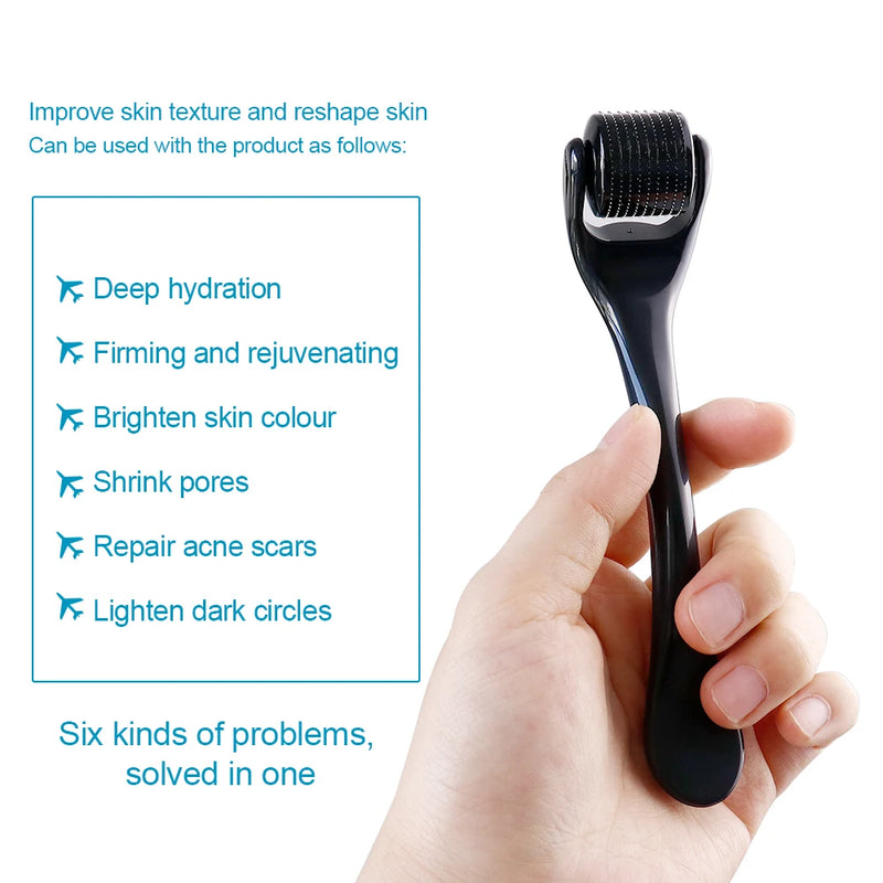 ZGTS DRS 540 Pins Derma Roller Titânio Aço Inoxidável Rolo de Enfermagem para Pele Esfoliante Antirrugas Reparador para Recrescimento Capilar Ferramenta de Maquiagem