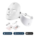 Máscara facial de LED de 7 cores com pescoço, máscara de terapia de luz vermelha para firmamento da pele, lifting, antienvelhecimento, bio-luz, beleza, clareamento, casa