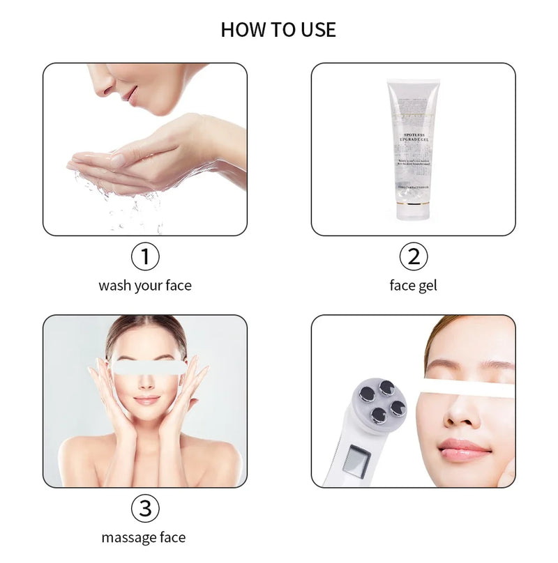 5 em 1 RF Radiofrequência EMS Eletroporação LED Fóton Dispositivo de Beleza Lifting de Pele Firme Anti-Rugas Cuidados com a Pele Massageador Facial
