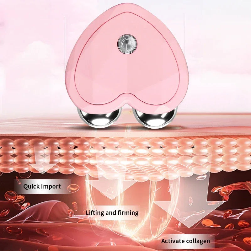 NOVO Dispositivo de Beleza Micro Corrente Mini Rolo Portátil de Lifting Facial Massageador Emagrecedor EMS Contorno Delicado Firmeza Cuidado Facial