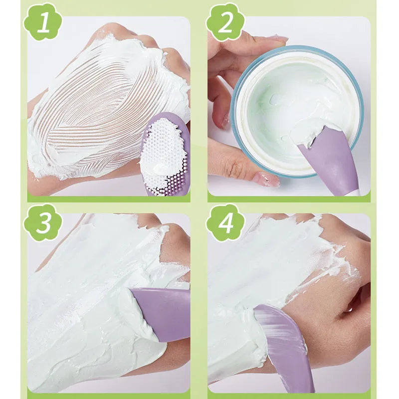 Yunduogirl 1 peça escova de silicone com cabeça dupla para máscara facial, limpador de poros faciais, aplicador de película de lama, ferramentas de limpeza femininas