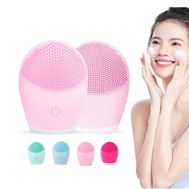 Limpador facial elétrico de silicone, massageador, ferramenta de massagem para cuidados com a pele, máquina de beleza, limpeza vibratória dos poros, massa auto-fornecida