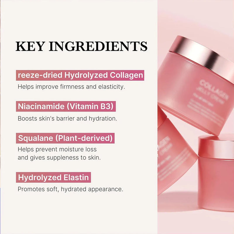 Creme de colágeno em gel - Niacinamida e colágeno hidrolisado liofilizado - Aumenta a hidratação da barreira da pele 110ml