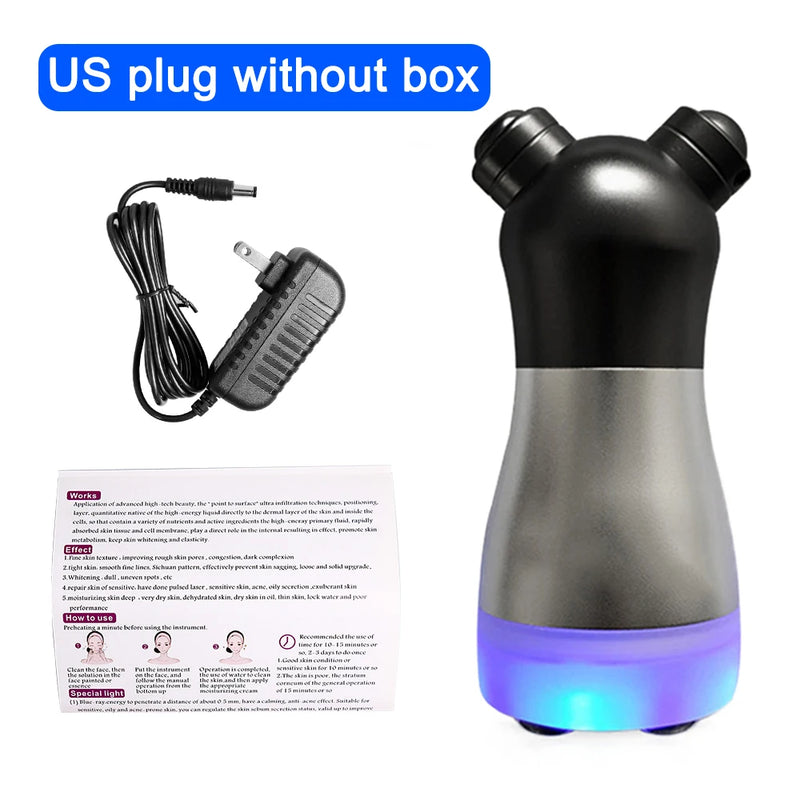 Massageador facial profissional eletroporador com vibração de rádio e LED Photon Rejuvenescimento Facial Lifting da pele Ferramenta de cuidados