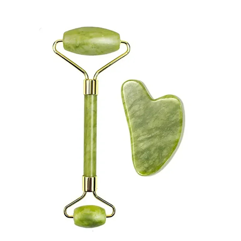 assage Visage Rolo de Jade Natural Gua Sha Facial Massageador Corporal e de Pescoço com Pedras Naturais Acupoint Cuidados com os Olhos Ferramentas de Massagem Spa MLifting