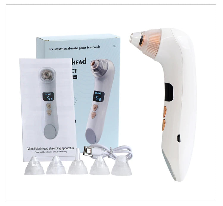 AOKO Removedor de Cravos, Câmera de Vácuo para Poros, Limpador de Poros, Removedor de Acne, Aquecimento Elétrico, Limpeza Profunda do Nariz e Rosto, Microscópio Wi-Fi