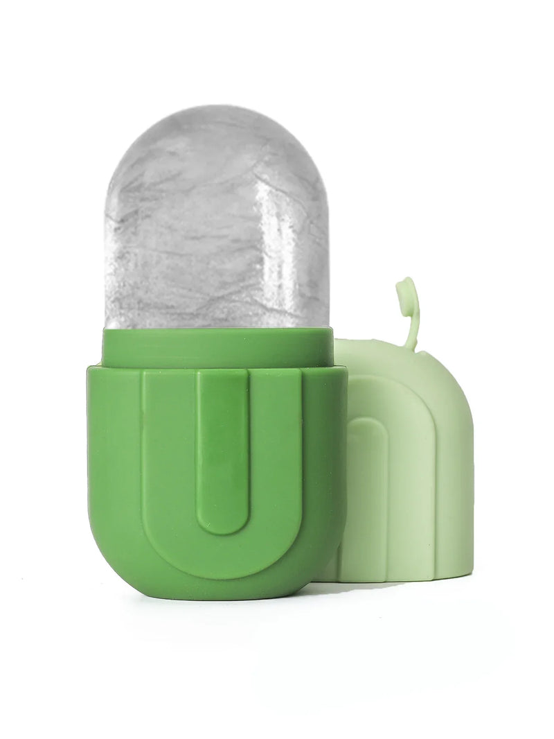Rolo de gelo para rosto e olhos com formato de costas aprimorado - Massageador facial para cuidados com a pele - Molde de gelo de silicone reutilizável para uma pele fresca e fresca