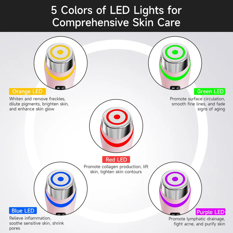 Booster Pro LED Facial Light Therapy 5 Cores Varinha de Beleza para os Olhos Massageador de Olhos com Luz Vermelha para Ferramenta de Rejuvenescimento da Pele